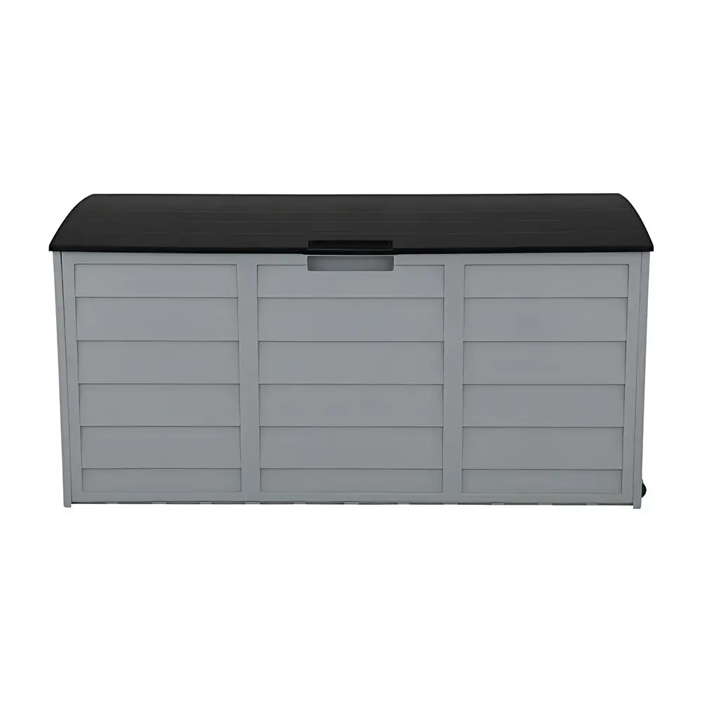 

260L Outdoor Garden Large Capacity Storage Box With Lid Lockable Thickened Waterproof Storage Deck Box For Garden Tools, Black