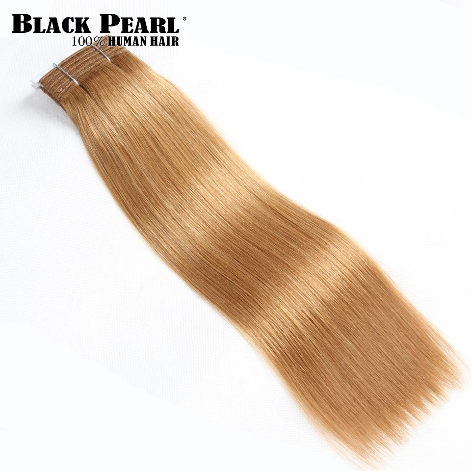 Pacotes de cabelo humano retos do osso brasileiro, extensões virgens do cabelo humano, Weave brasileiro do cabelo, 1 Pacotes, 27 #, Honey Blonde, 3 Pacotes