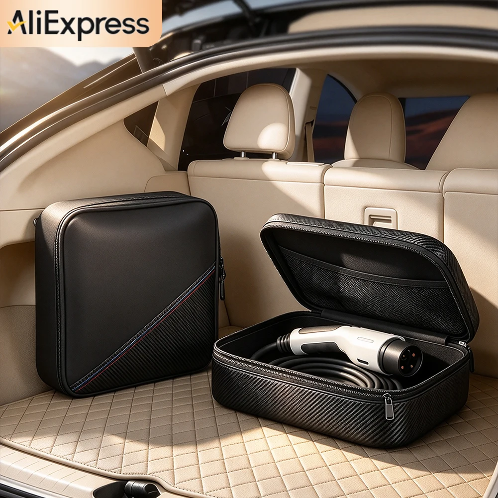 New Energy EV Charging Gun Storage Bag Dustproof Shockproof Portable Carry Bag For Toyota Hilux Corolla RAV4 Camry Highlander