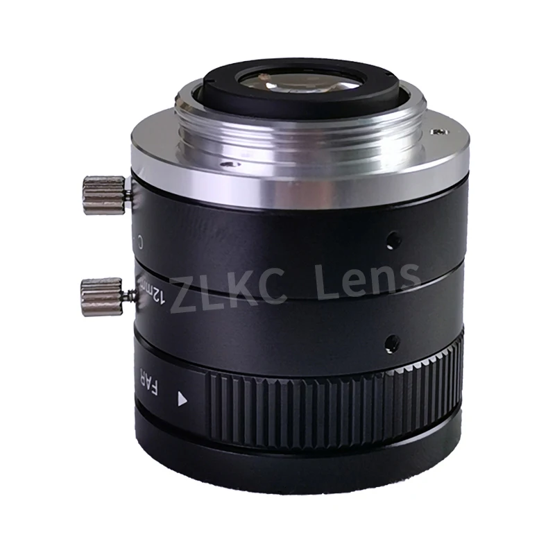 ZLKC 3.0ล้านพิกเซล C MOUNT 12mm 2/3 "Fa Machine Vision Vision FIXED FOCAL LENS Industrial เลนส์กล้องถ่ายรูป F1.4 Iris CCTV 3MP