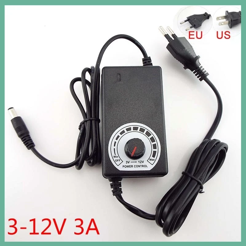 AC100-240V to DC 3-12V Multi Voltage Adjustable Power Supply with 8 Tips Plug Connector  Universal Adapter Switching Charger E3