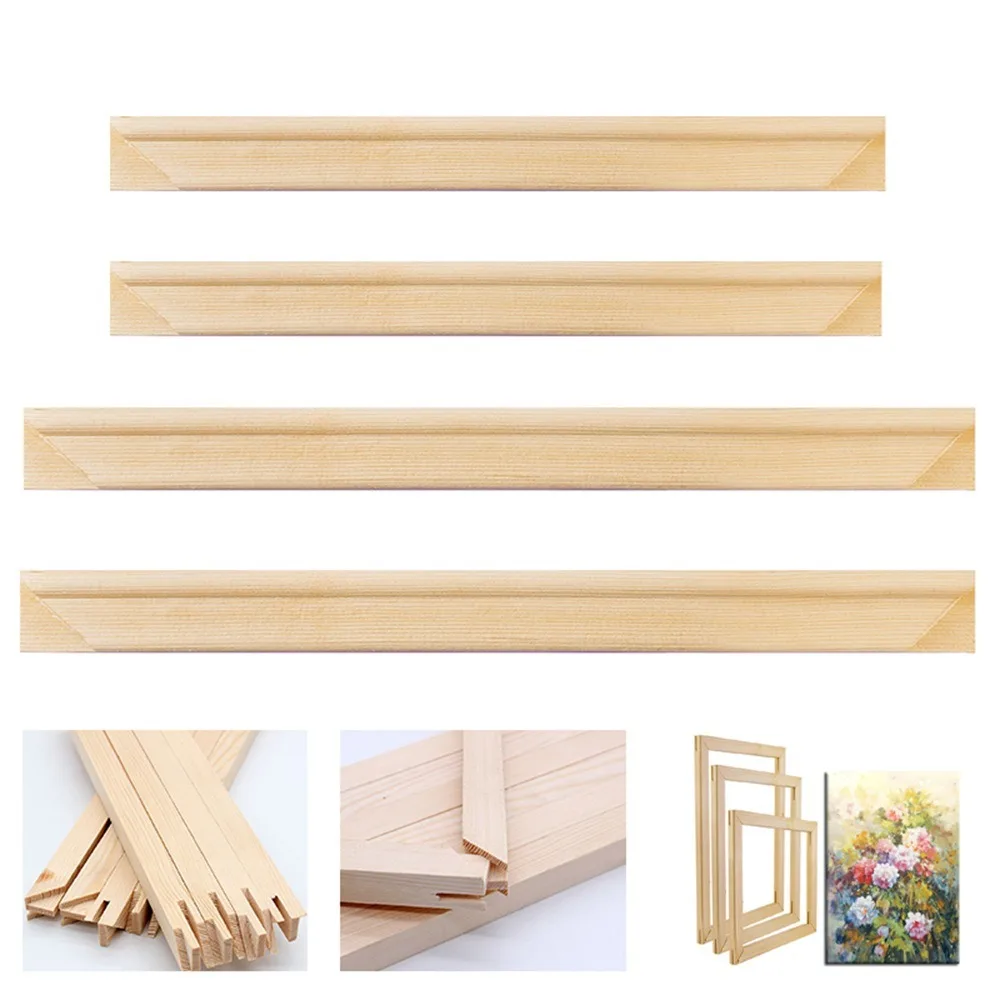 DIY Wood Frame Easy to Build Sturdy Wood Canvas Stretche Rectangular Multi-size Wall Frame for Oil Paintings and Wall Art