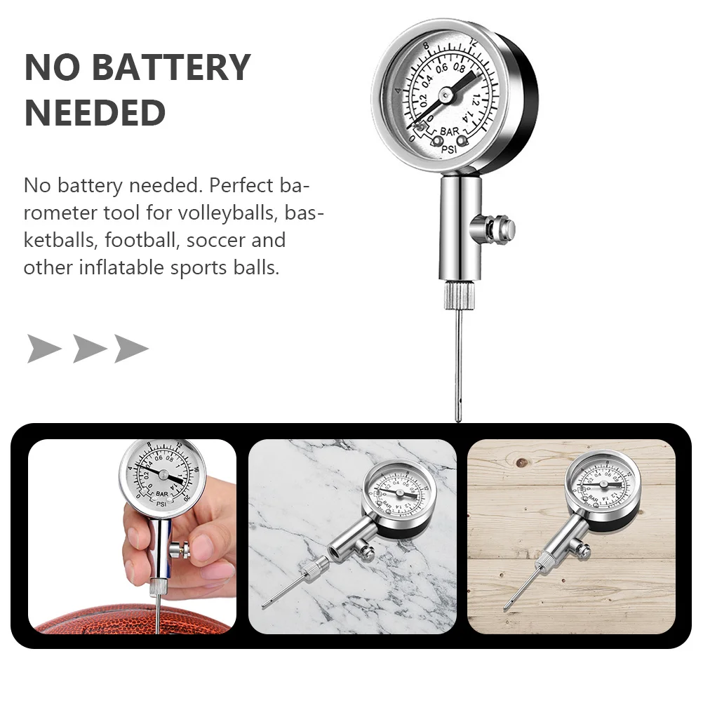

1Pcs Heavy Duty Metal Balls Pressure Gauge Accurate Quick Reading Adjustable Air Release Valve for Basketball Soccer Volleyball