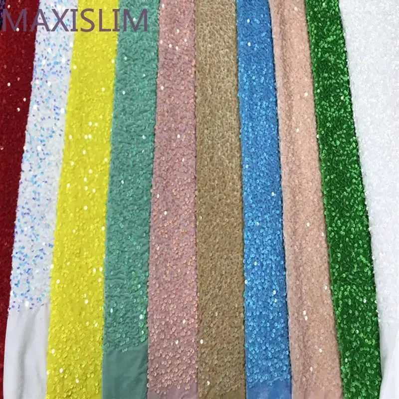 High Quality 5MM Candy Color System Flannel Sequin Fabric Elegant Cute Party Evening Dresses DIY Sewing Fabrics Wide:125CM