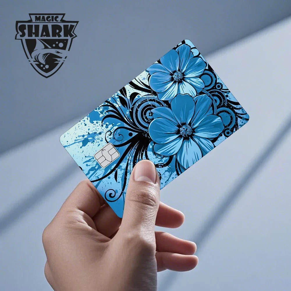 Magich Shark Meme Flower Heart Love Ring 3M PVC No Fade Skin Cover ملصق فيلم لبطاقة الائتمان الخصم