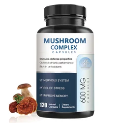 Lion Mane Cordyceps Mushroom Complex Capsules Help Memory and Mental Clarity Support Brain Function & Heart Health