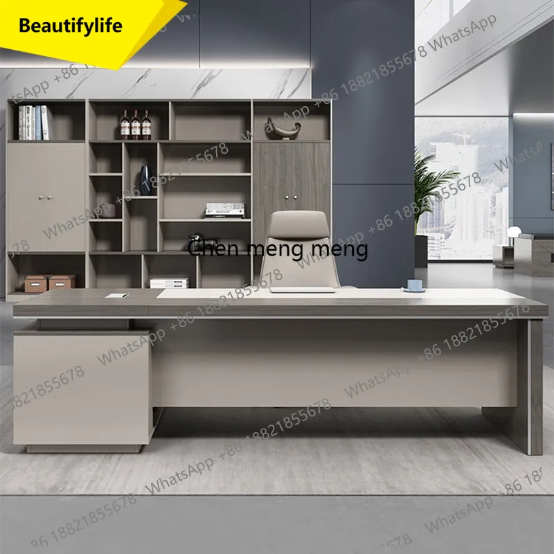 

a55 Minimalist modern manager desk office table single large desk computer desk
