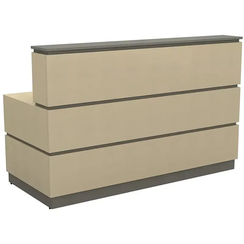 Wooden Front Desk Counter Modern Office Reception Table Design for Business Lobby Store Hotel Commercial Use Furniture