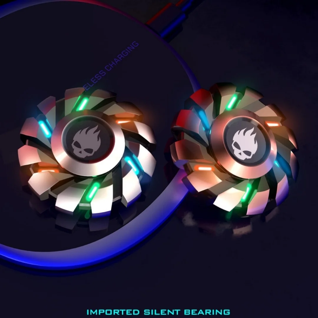 YIJOO Lichtgevende Vingertop Tol EDC Zintuiglijke Speelgoed Metalen Mute Fidget Spinner Regenboog Licht Fidget Speelgoed