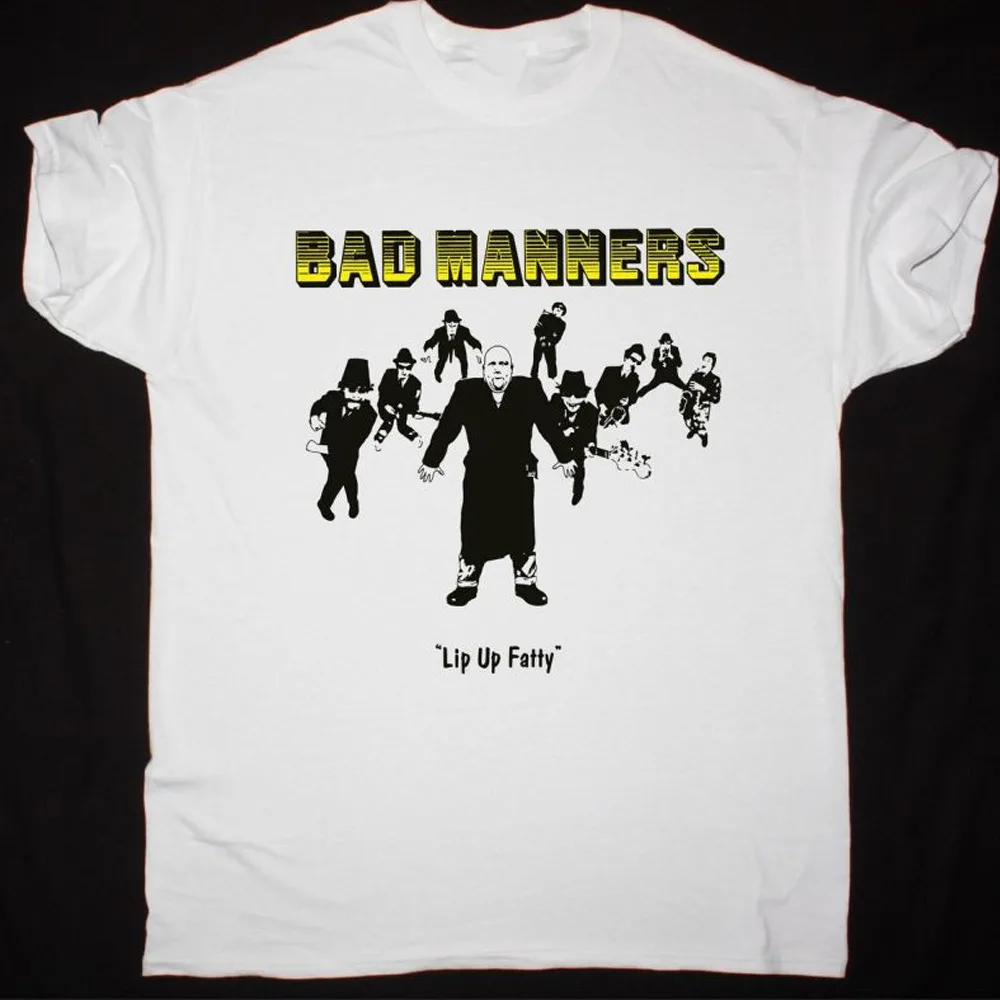 NEW Bad Manners band lip up fatty T-shirt Black Short sleeve S-5Xl 1F751