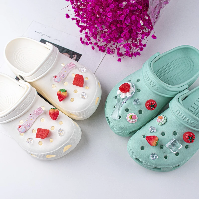 

New Jibbitz Kawaii Fruit Resin Shoes Charms Diy Detachable Cute Food Toy Shoe Flower Shoe Buckle Upper Decoration Xmas Gifts
