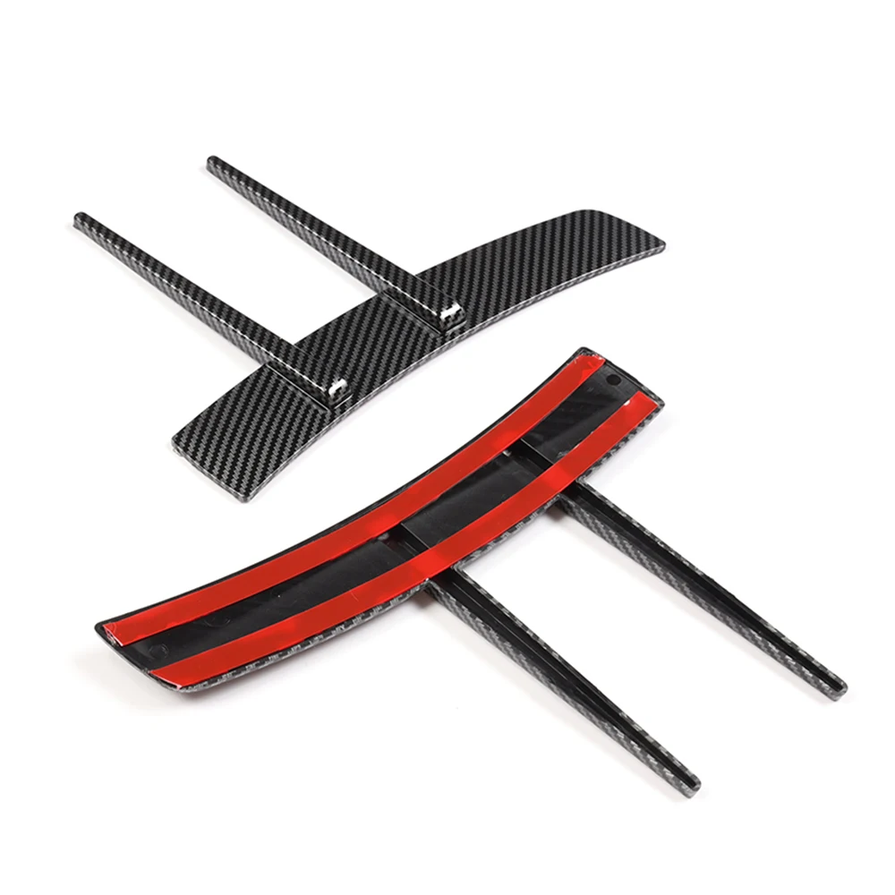 2X Car Front Rear Bumper Side Air Vent Splitter Spoiler Canard Glossy Black/Carbon Pattern Front Fender Sticker Trim Cover Case