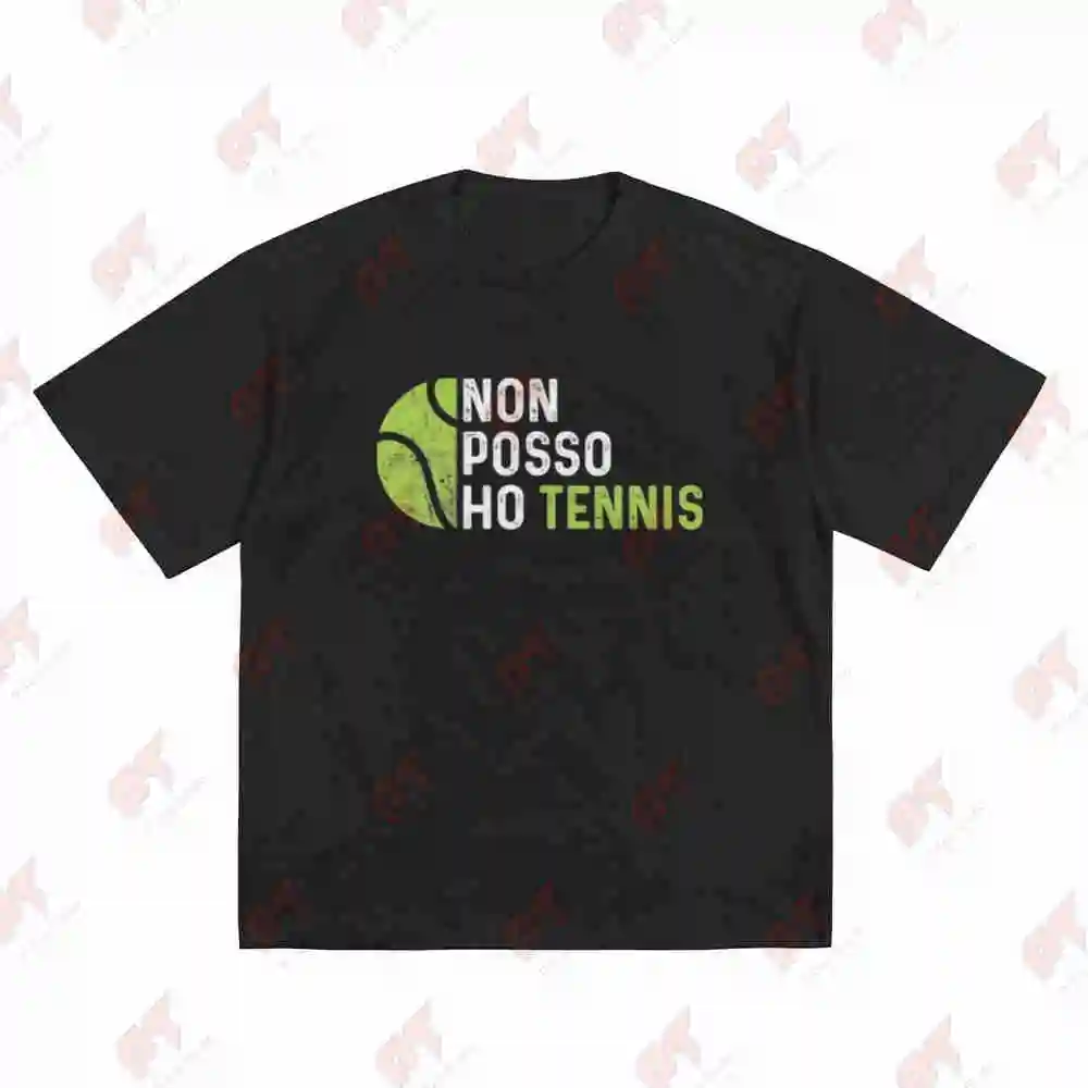 Funny Italian Tennis Slogan Non Posso Ho Can't I Have Short Sleeve Tee 100% Cotton T-Shirt - view 2