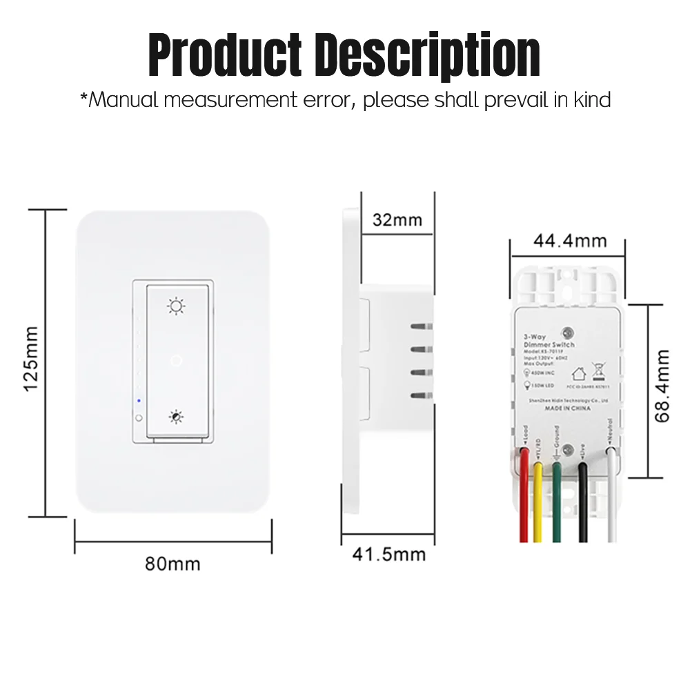 VBU Tuya WiFI variateur Intelligent US variateur de lumière télécommande vocale fonctionne avec la synchronisation intelligente Alexa