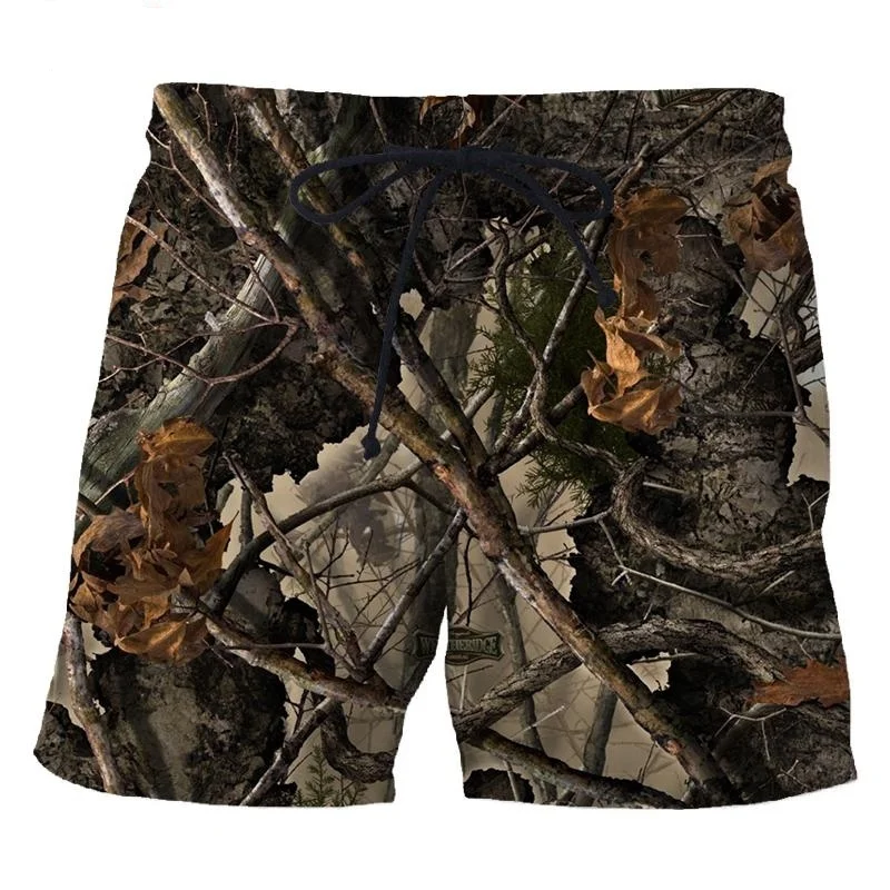 3d Camouflage Printed Men\'s Beach Shorts Hot Sale Casual Swim Trunks Personality Cool Sports Outdoor Camo Board Shorts Clothing