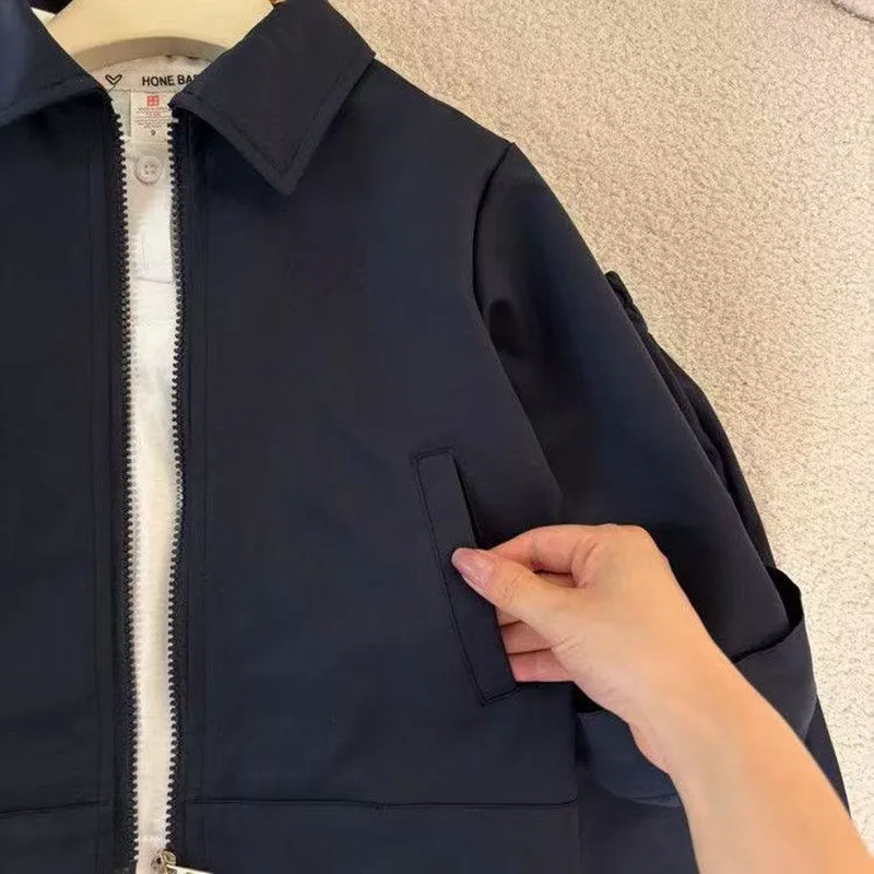 

Children's Jacket Set Spring and Autumn Boys' and Baby's Casual Breathable Collar Coat+Pants Two-piece Set 2025 New Kids Outfits