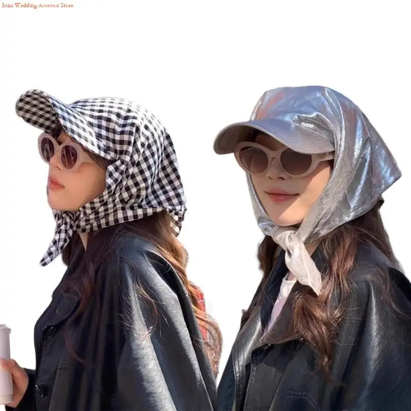 

G92D Популярные шашки шляпа шляпа Bandana Caps для женщин и подростков на открытом воздухе
