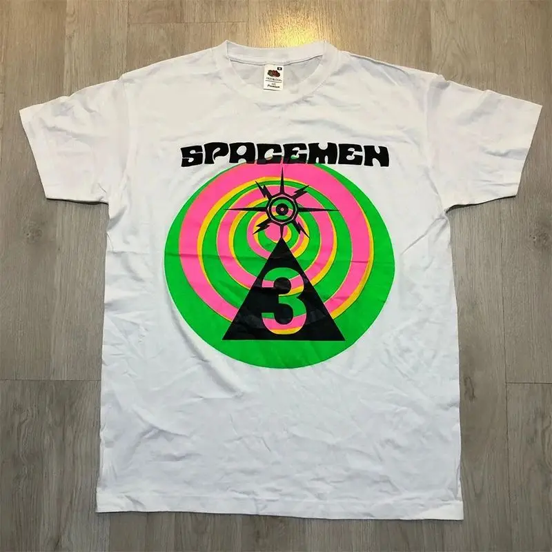 Camisetas Gráficas Y2K com Estampa de Rock, Spacemen 3, Banda de Rock Psicodélico dos Anos 80, Vintage Europeu e Americano, Manga Curta Unissex