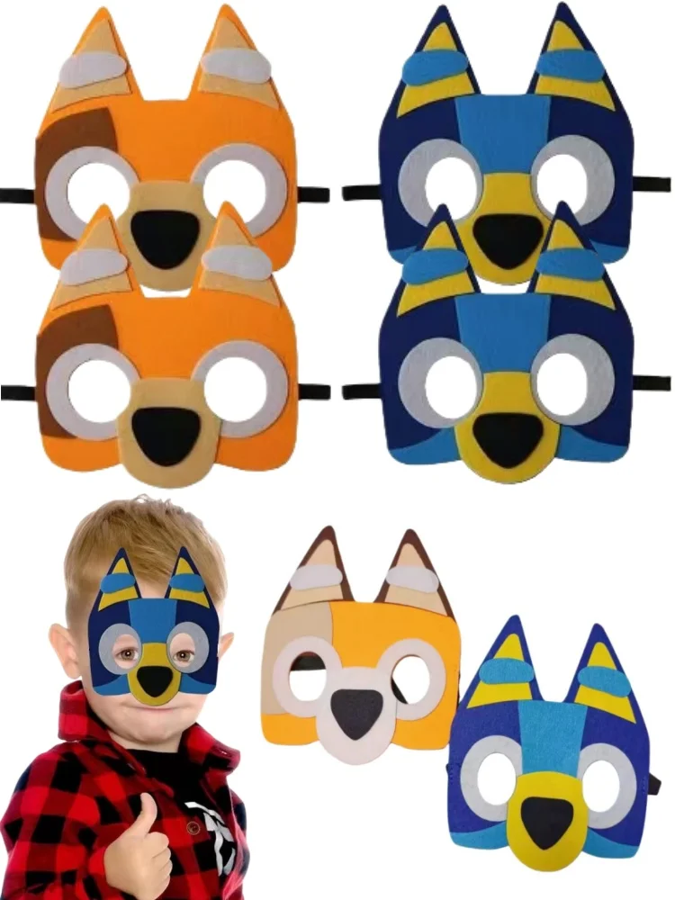 Masque en feutre thĂšme Bluey Bingo, masque pour les yeux de dessin animĂ© Cosplay, dĂ©coration de fĂȘte d'anniversaire pour enfants, fournitures de fĂȘte de mascarade