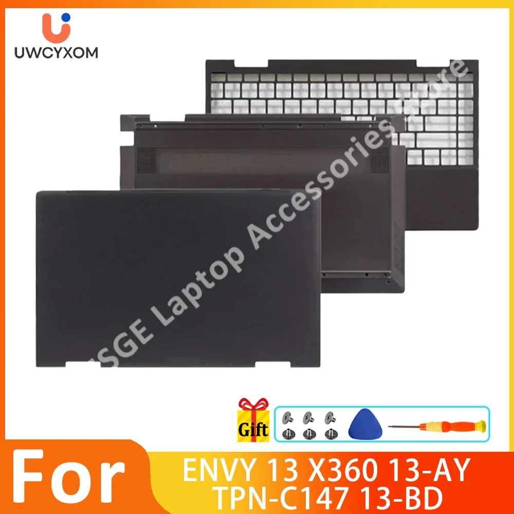 

For ENVY X360 13-AY TPN-C147 LCD Back Cover Top Lid Case/Palmrest/Brown Wood Gold White Bottom Case Replace Laptop Covers