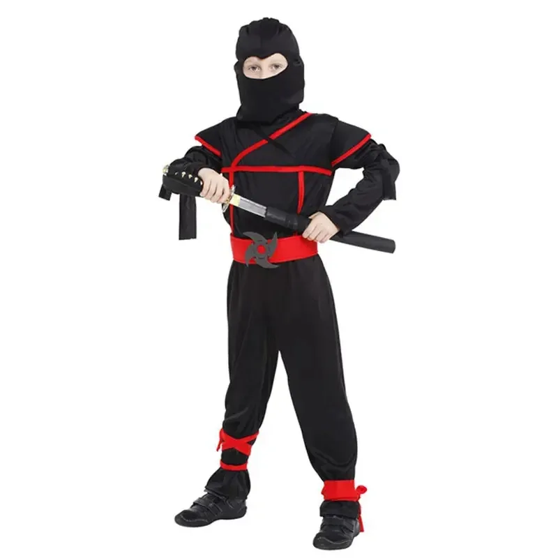 

Child Kids Black Stealth Ninja Costume for Boys 4-10Y Halloween Purim Party Carnival Fancy Dress