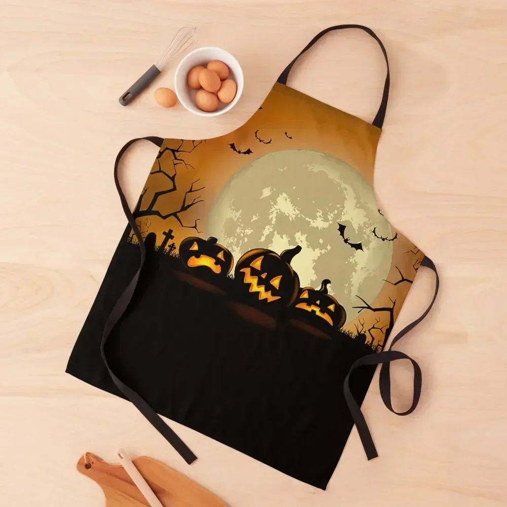 

Halloween Pumpkins Apron work gowns for women cleaning waterproof for women kitchen woman Men kitchen Apron