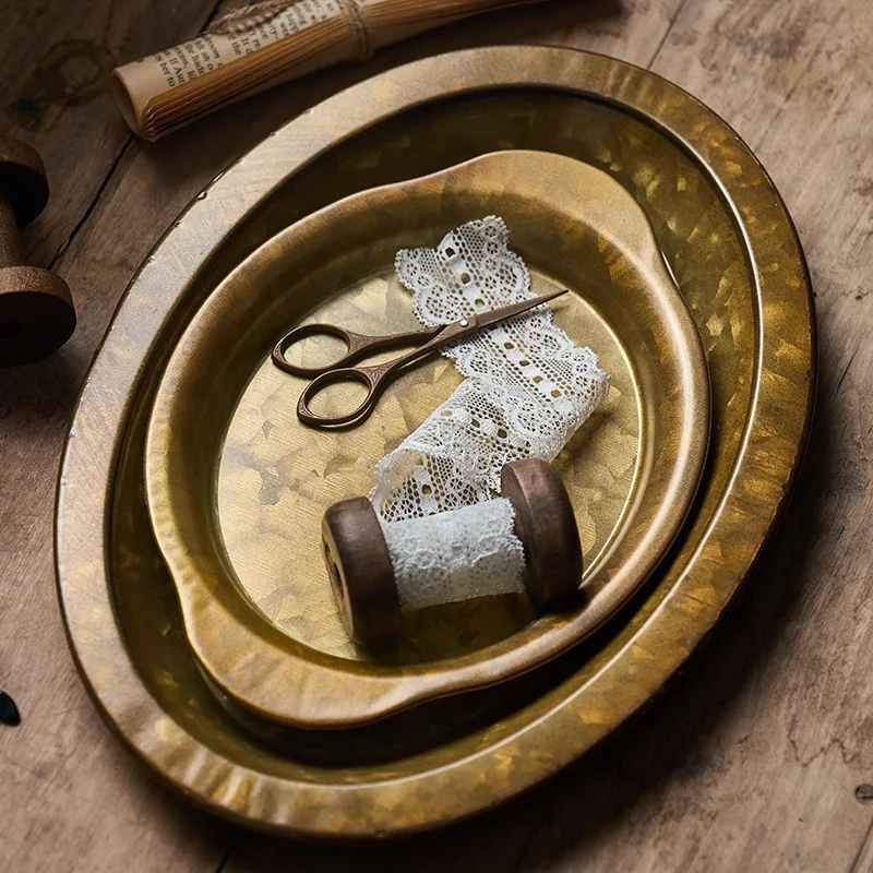 Vintage Iron Incense Tray Distressed Aromatherapy Holder - Boho Home Decor Jewelry Display Organizer, Rustic Photo Prop
