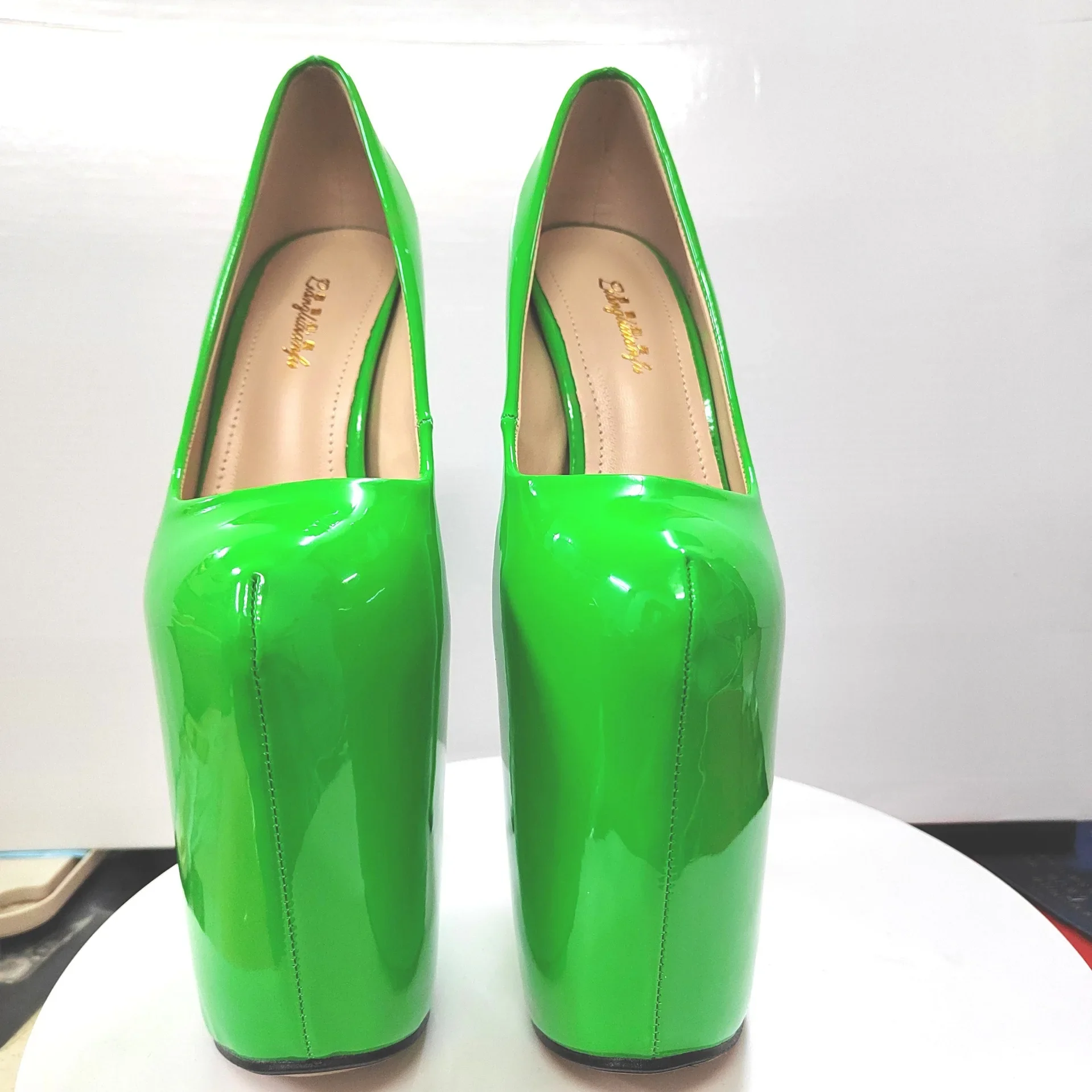 Zapatos de tacón alto para mujer, calzado Sexy de Color caramelo, talla grande, tacones finos, 22cm, Color verde, zapatos de novia