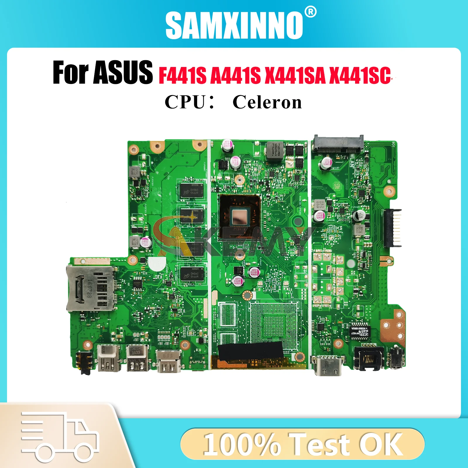 

X441SA Материнская плата для ноутбука ASUS VivoBook X441S X441SC A441S X441SA F441S Материнская плата с процессором Celeron 100% тестирование ОК быстрая доставка