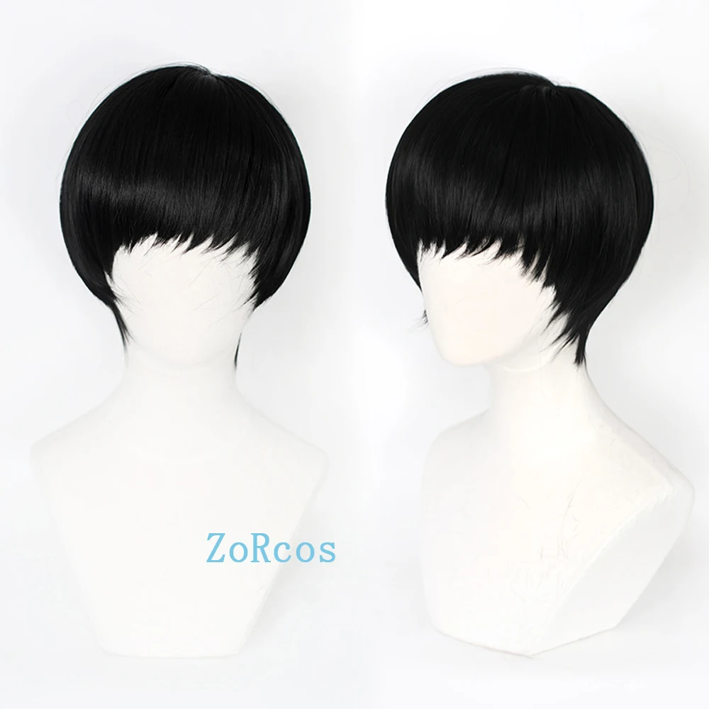 Anime Mashle: Magic and Muscles Cosplay Costume Wig Mashle Blue Short Hair Halloween Role Play Wig for Men with Free Wig Cap