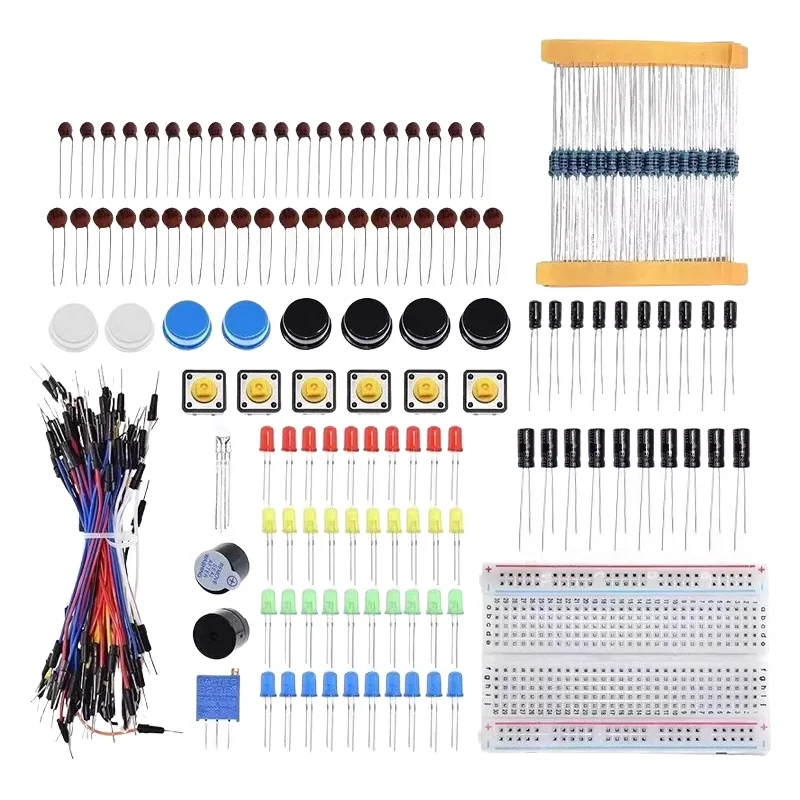 120PCS DIY electronic kit UNO R3 development board learning kit with LED lights,  400 hole bread button resistors,  DuPont wire