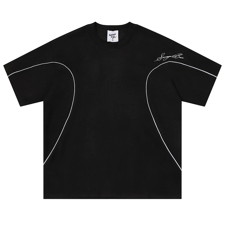 

Oversized Y2K Harajuku Men's T-shirt Streetwear Hip Hop Vintage Loose Ripped Embroidery Tshirts Casual Tee Tops