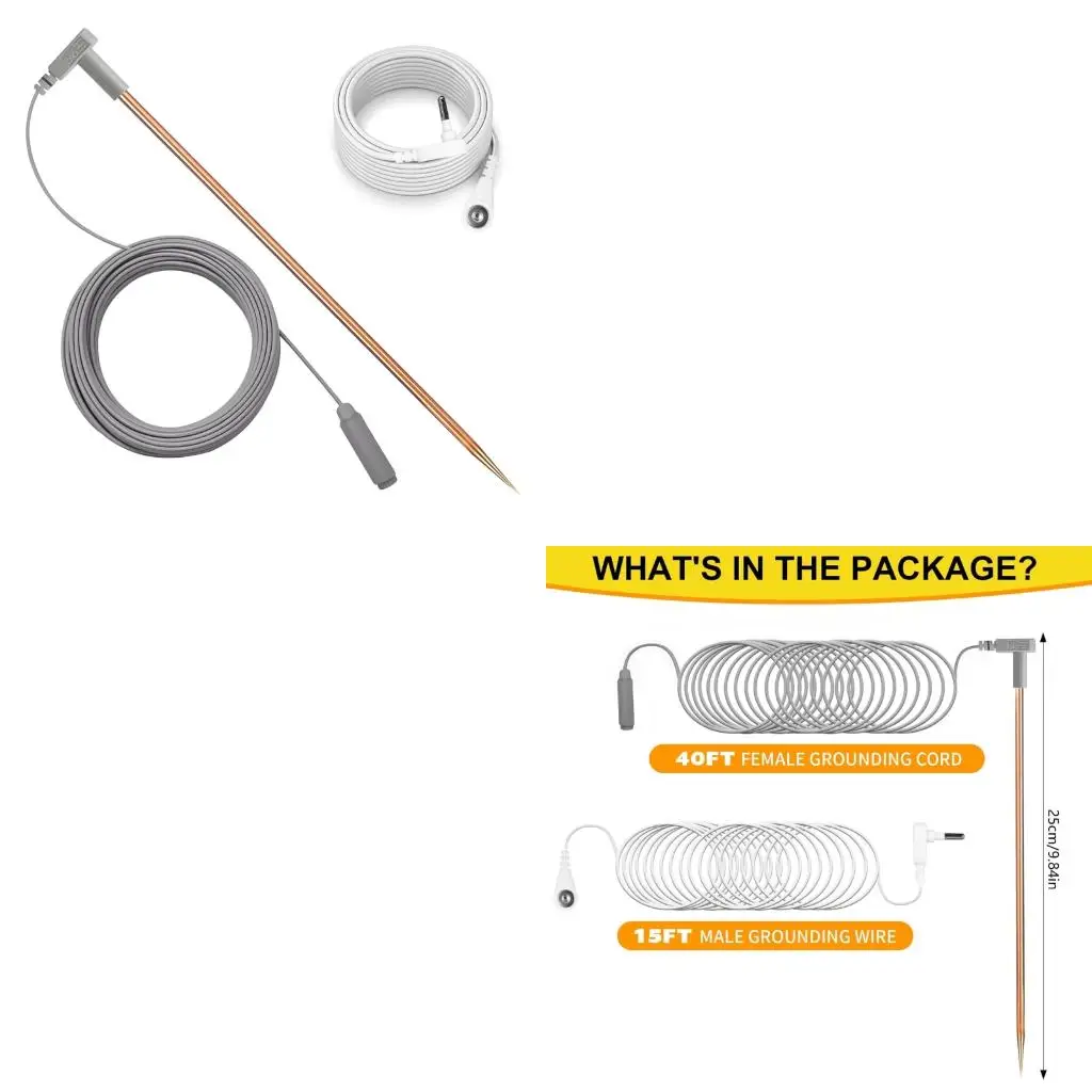 

Strong Brass Earthing Rod Featuring 15ft Male Plugs & Braided Line Suitable for Outdoor Garden Extreme Climates