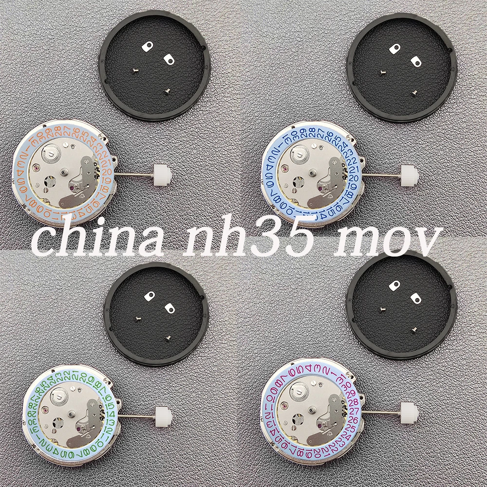 

China NH35 white Movement Can Replace Japanese NH35 Movement Date At 3 o'clock Calendar Accuracy Automatic Mechanical color date