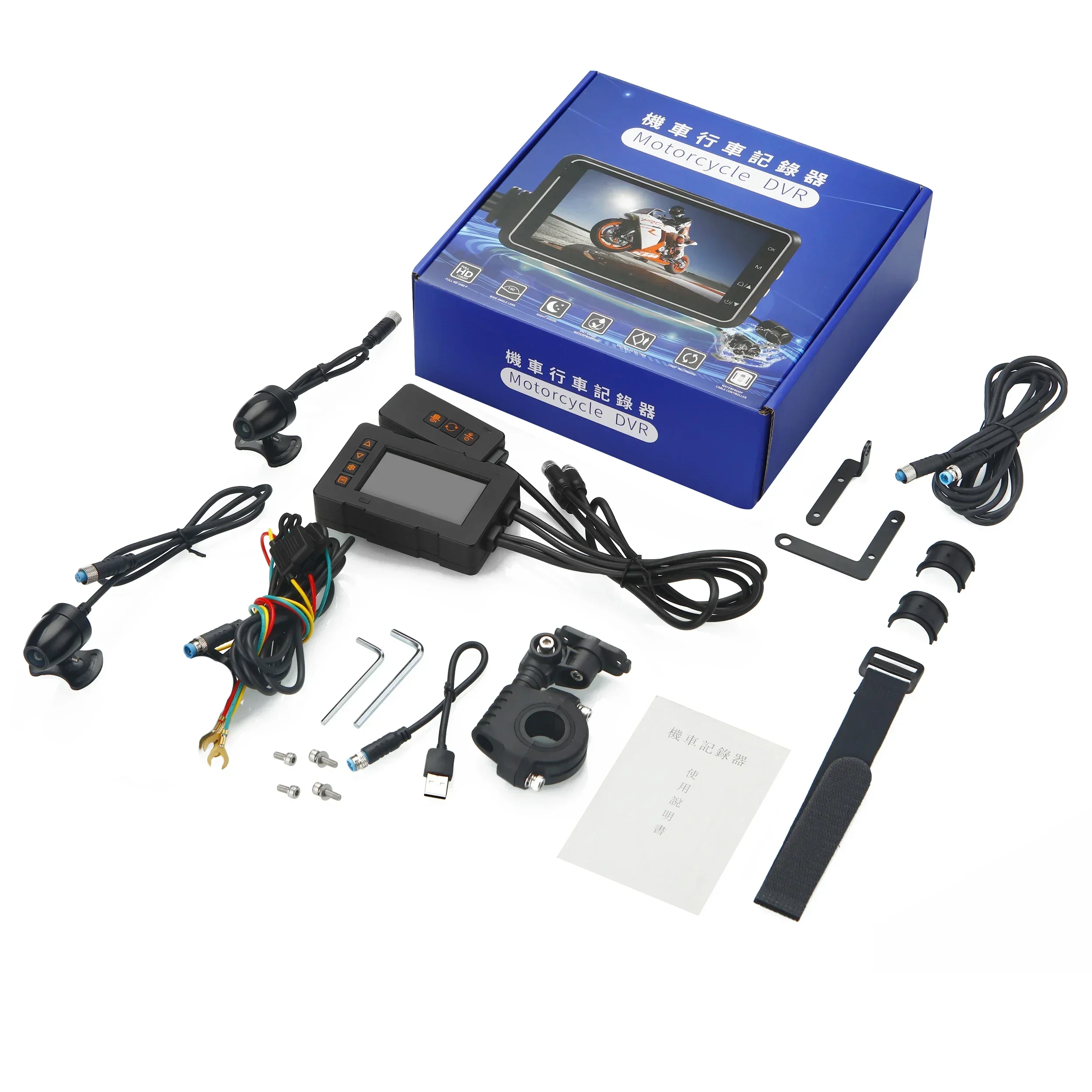 4K 2K motorcycle camera waterproof  wifi GPS Front 2K reverse 1080P motorcycle dash cam