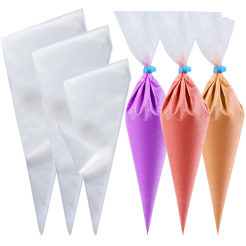 50/100 Uds bolsas de pastelería bolsa de tuberías transparente desechable aceite de ordeño productos de cocina para el hogar para decoración de pasteles TMZ