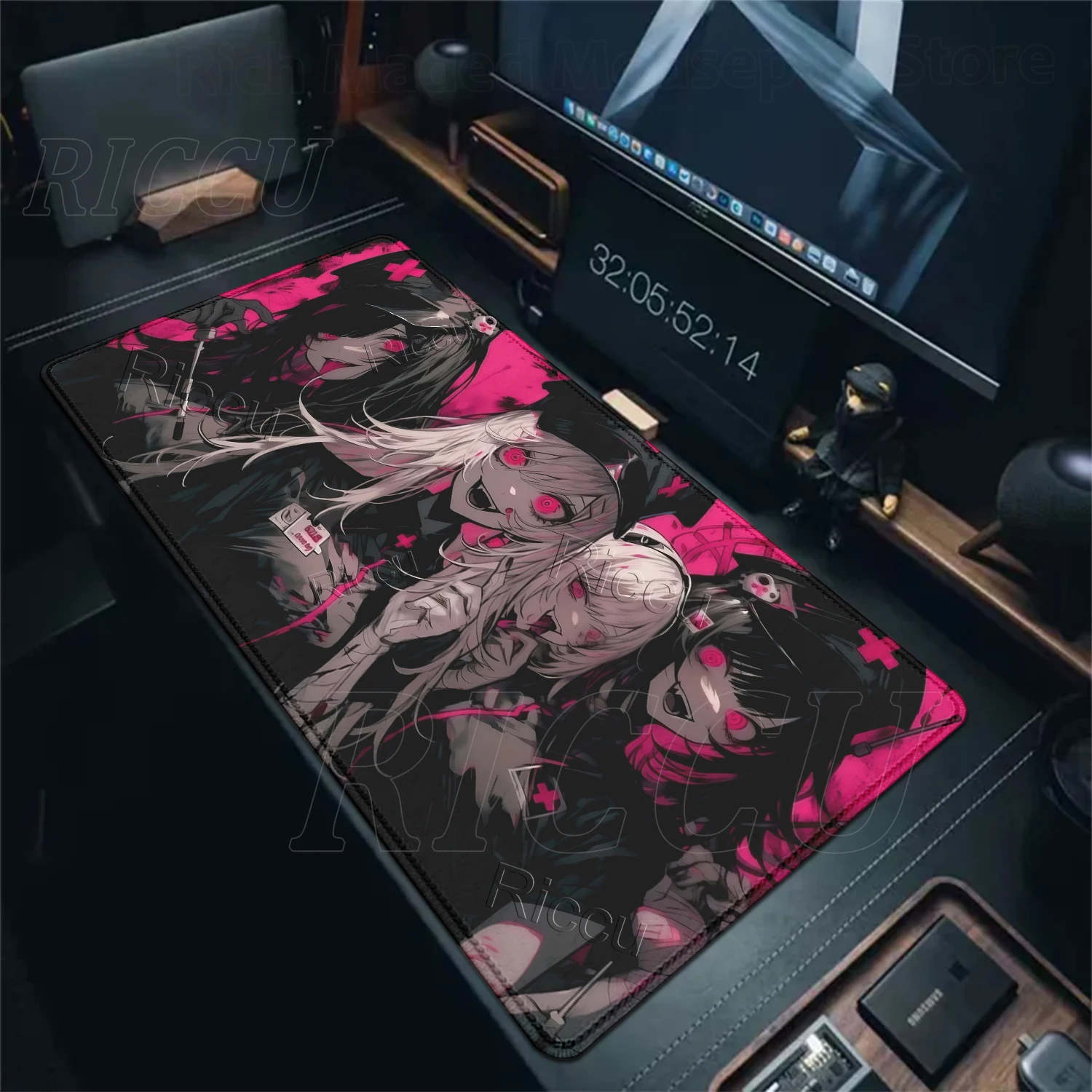 Gaming Devil Girl Style Mouse Pads Abstraction Deskrug Large Gamer Professional Keyboard Tablemat Offices Accessories Rubber Mat
