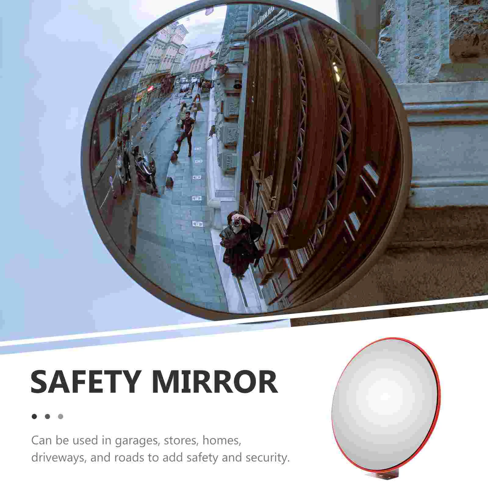 Phone Holder Wide Angle Safety Mirror Lens for Supermarket Decor Orange Abs Convex Outdoor Traffic Wide-angle