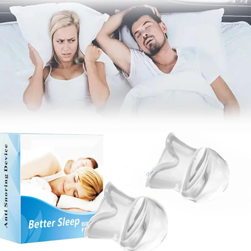 Silicone Anti Snoring Tongue Retaining Storage Box Anti-Snore Mouthpiece Braces Snoring Stopper Better Night Sleeping Women Care