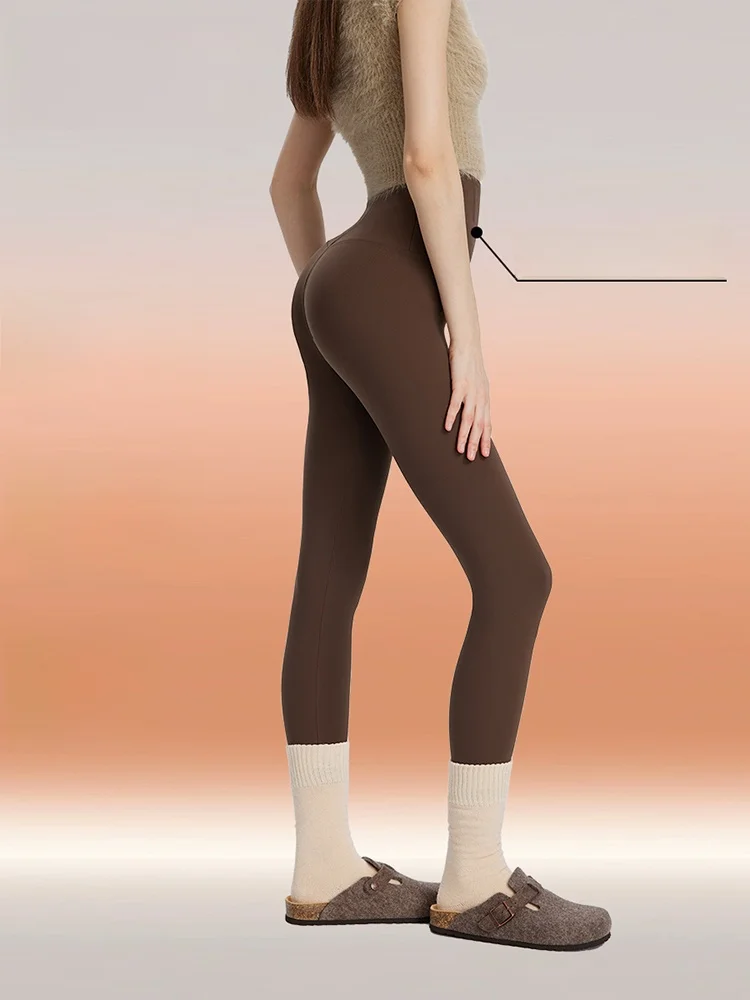 Women's Yoga Pants High Waist Long Trousers Fce Lined Spor Free Movement ark Skin Inner Warmth Cloud Feel Bot