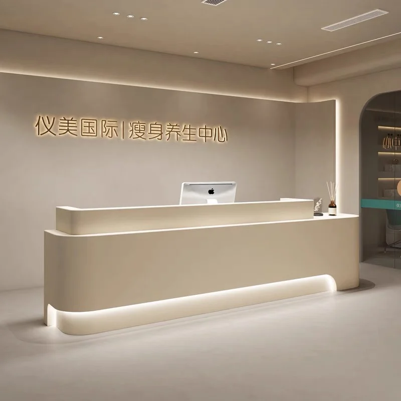 

Beauty Salon Reception Desks Standing Checkout Counter Massage Luxury Desk Shop Office Modern Theke Rezeption Office Furniture