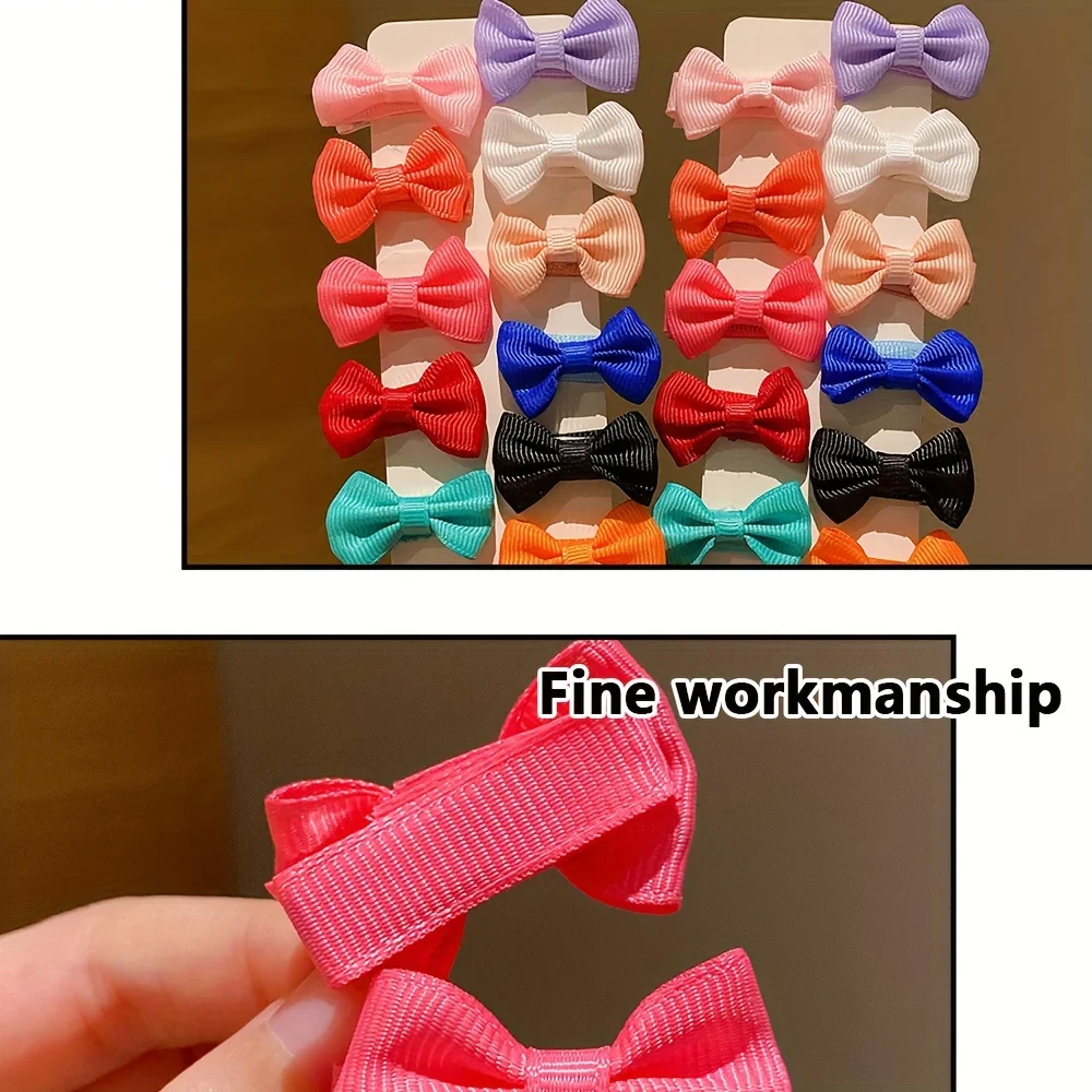 30pcs Cute Dopamine Color Fabric Hairpins for Little Girls Cute Bow Hair Accessories