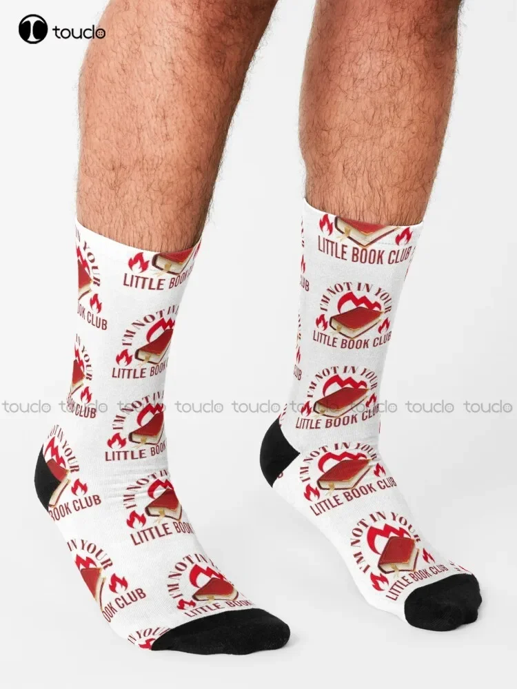 أنا لست في جوارب نادي الكتاب الصغير الخاص بك جوارب البيسبول الوردية شخصية مخصصة للجنسين الكبار في سن المراهقة الشباب الجوارب 360 °   الطباعة الرقمية