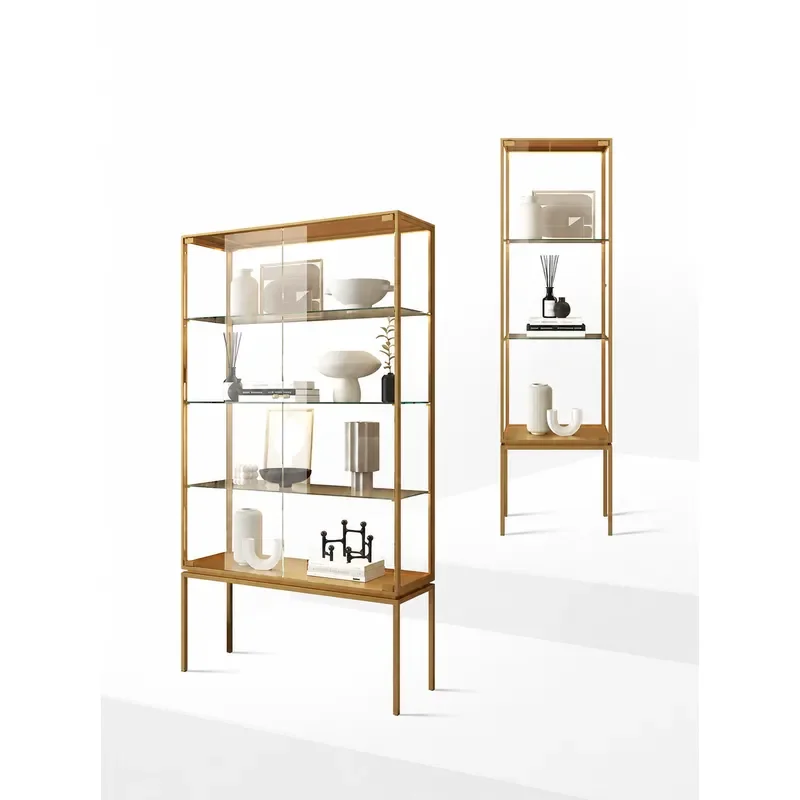 Figure Building Block Display Cabinet Model Storage Dustproof Glass Showcase Ornament Blind Box Lamp Wine Rack Organizer