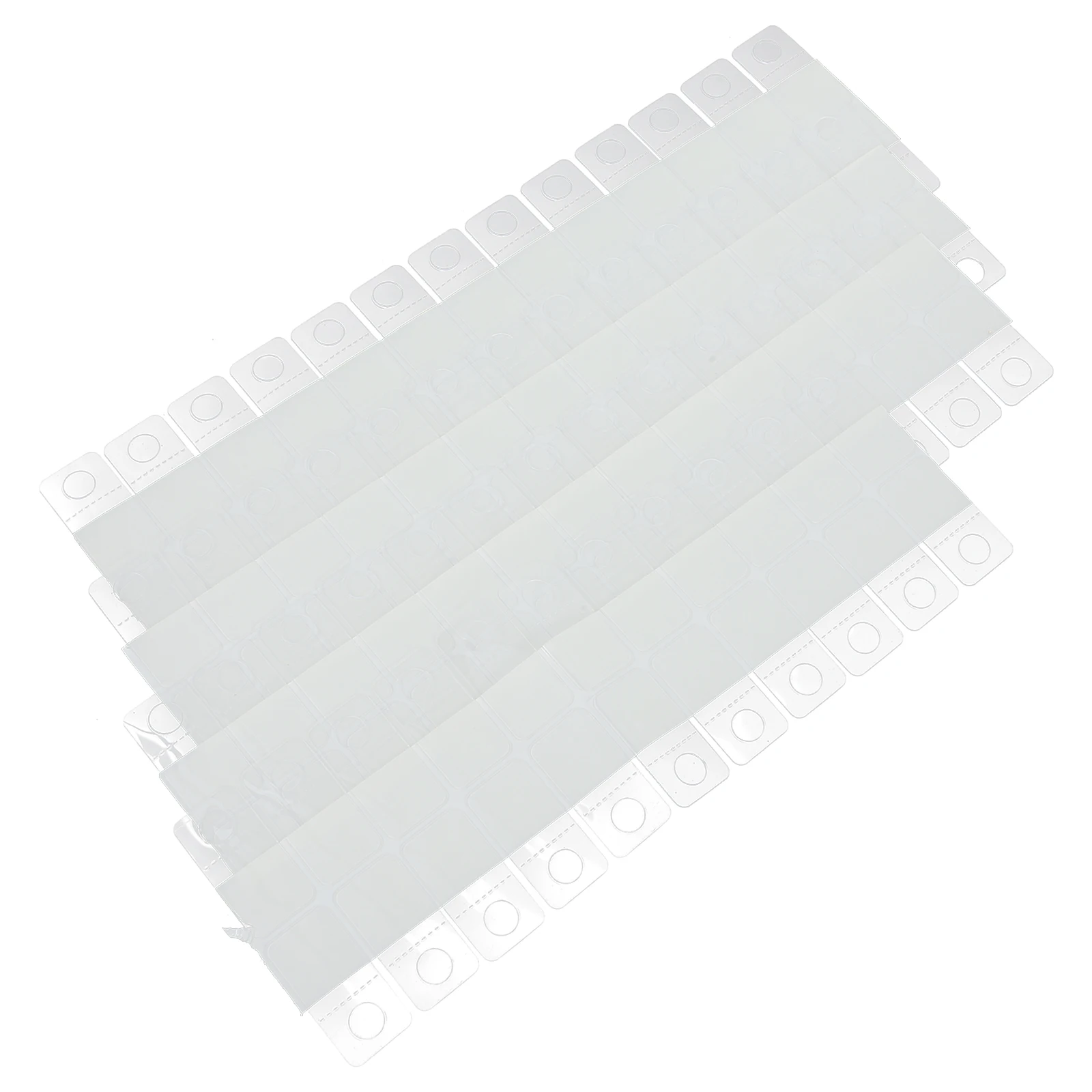 

100pcs PVC Self Adhesive Hanging Tabs Round Hole Hooks 38x38mm Retail Display Pegboard Sticker Hooks Clear Hanging