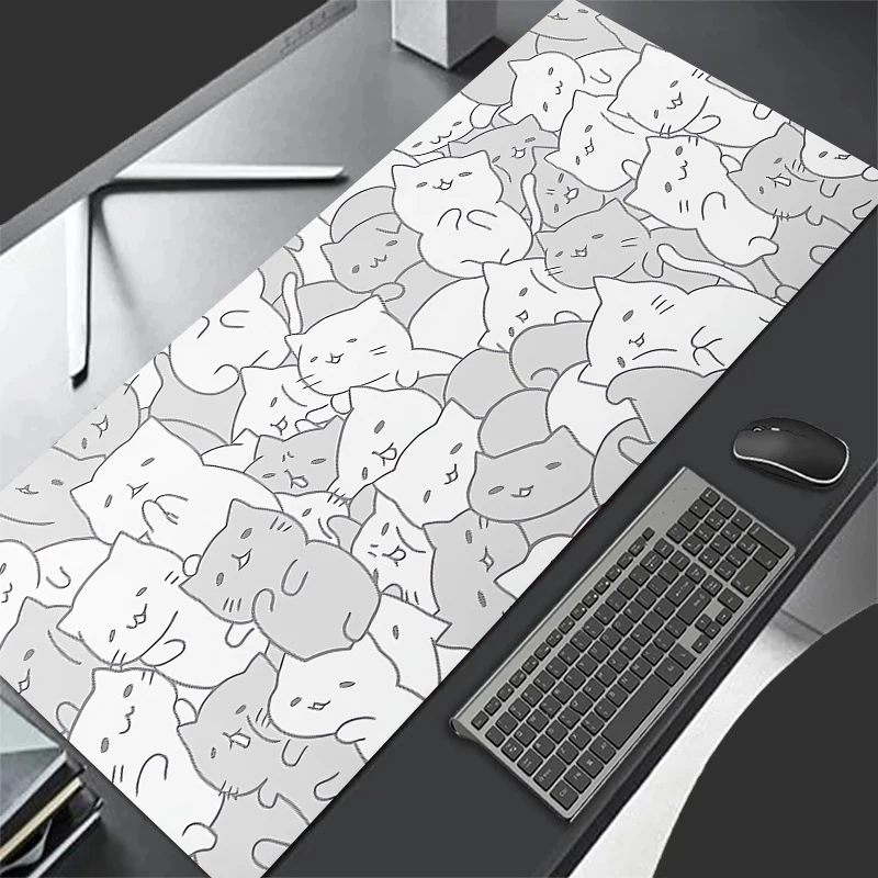 귀여운 고양이 마우스 패드, 귀여운 책상 패드, 노트북 카펫, 애니메이션 대형 마우스 패드, 사무실 게이머 컴퓨터 게임 액세서리, 키보드 매트