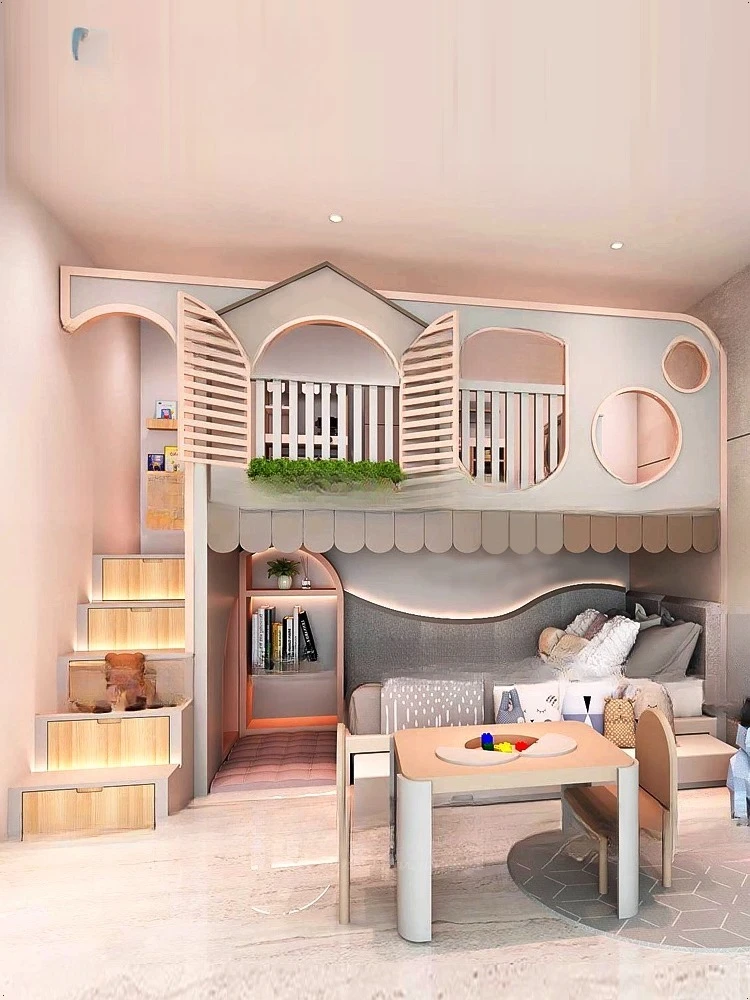 سرير الأطفال الإبداعي سرير منزل صغير، الأولاد والبنات على وخارج ب ed