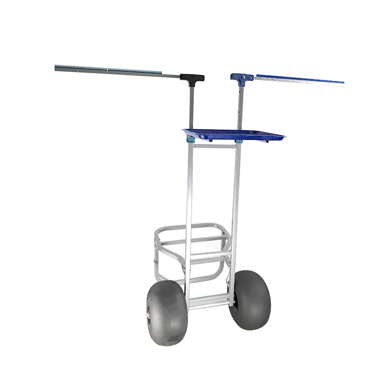 Collapsible Aluminum Cart for Beach Fishing Balloon Wheel Platform Storage Tools Transportation