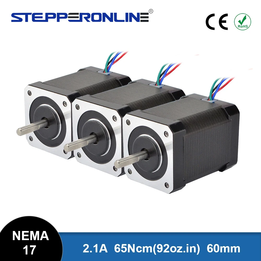 3 sztuk Nema 17 silnik krokowy 60mm 65Ncm(92oz.in) 2.1A 4-realizacji Nema17 silnik krokowy 42bygh dla 3D drukarki CNC XYZ najczęściej oglądane-silnik
