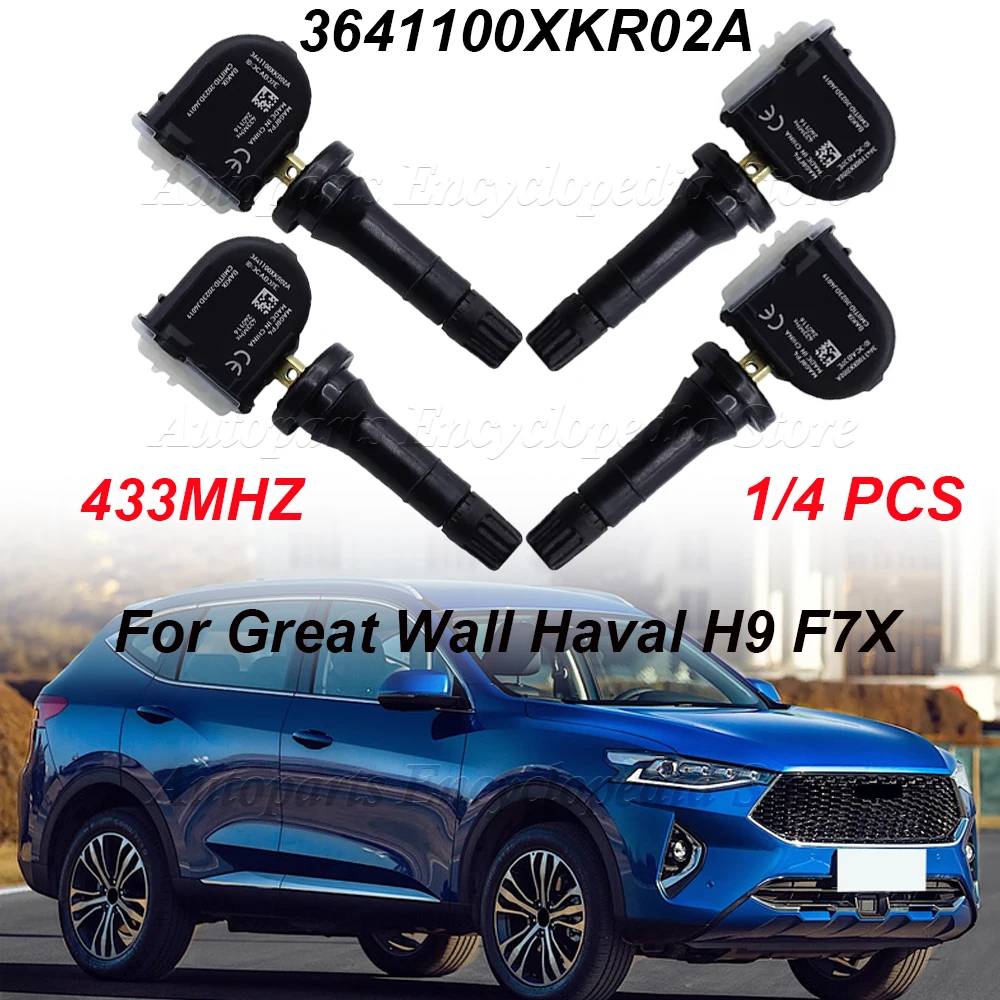 1/4PCS For Great Wall Haval H6 Haval H9 Haval F7 F7X TPMS 3641100XKR02A 433MHz Tire Pressure Sensor